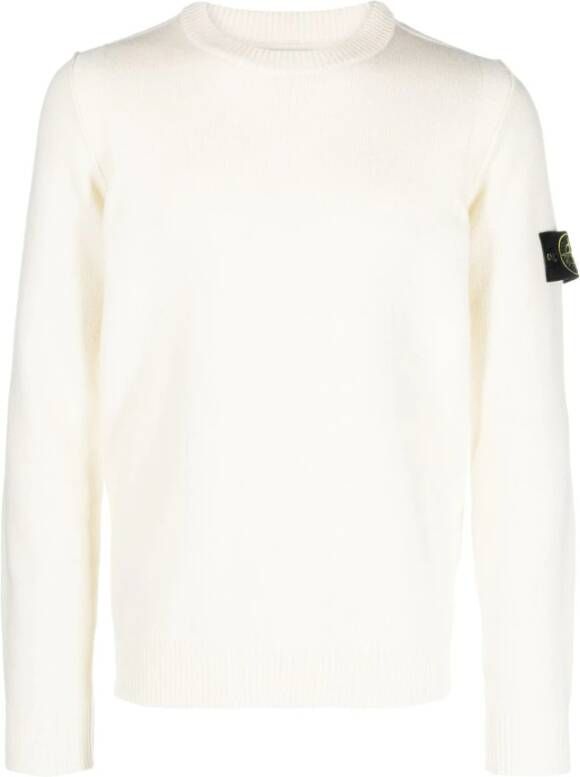 Stone Island Witte Aw23 Heren Sweatshirt Stijlvolle upgrade voor je casual garderobe White Heren