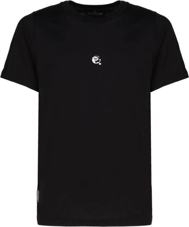 Stone Island Zwart Logo-Print T-shirt Italiaans Gemaakt Zwart Heren