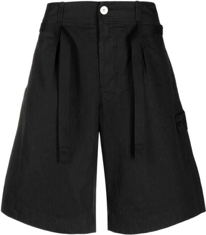 Stone Island Zwarte Chino Shorts met Unieke Stijl Zwart Heren