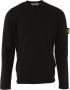 Stone Island Zwarte Katoenen Pullover met Gescheurde Manchet en Zoom Black Heren - Thumbnail 2