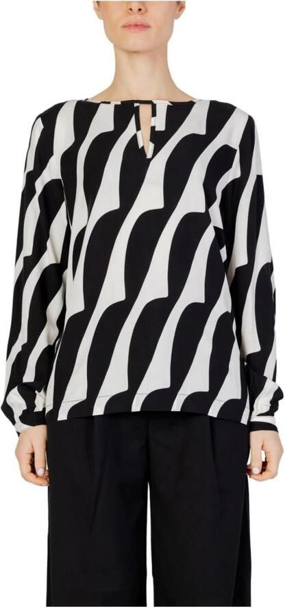 Street One Blouse met lange mouwen en ronde halslijn Black Dames - Foto 4