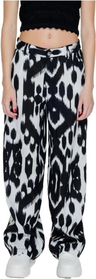 Street One Zwarte Linnen Broek met Print Rits Multicolor Dames - Foto 3