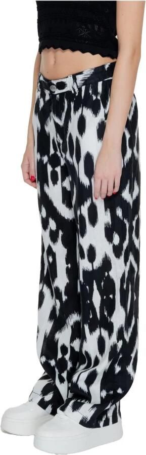 Street One Zwarte Linnen Broek met Print Rits Multicolor Dames - Foto 2