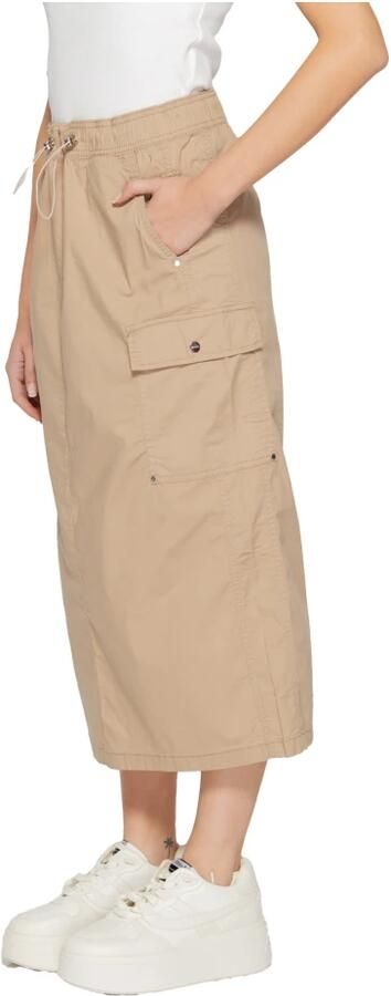 Street One Beige Katoenen Midi Rok met Zakken Beige Dames - Foto 4