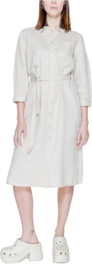 Street One Linnen Lange Jurk Lente Zomer Collectie Beige Dames - Foto 4