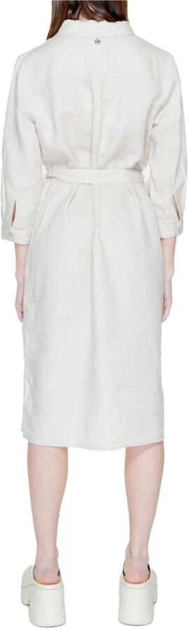 Street One Linnen Lange Jurk Lente Zomer Collectie Beige Dames