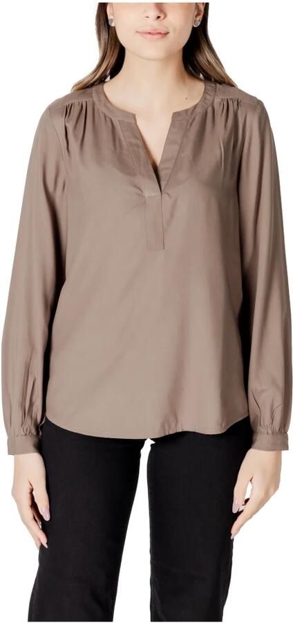Street One Beige V-Hals Lange Mouw Blouse Beige Dames - Foto 3