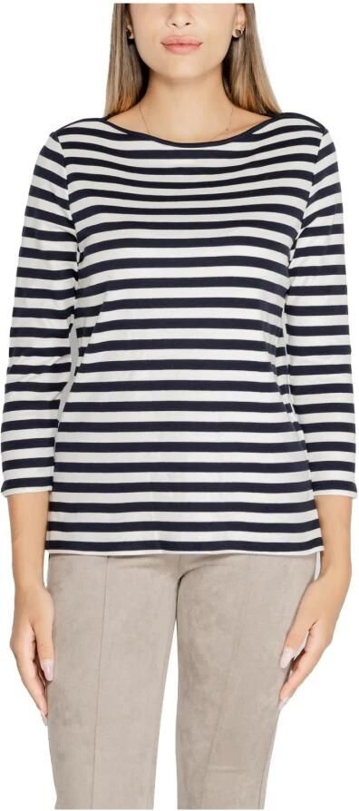 Street One Gestreept katoenen T-shirt met lange mouwen Multicolor Dames