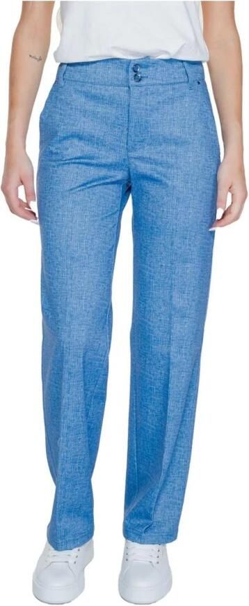 Street One Blauwe Palazzo Broek Lichtgewicht Flexibele Pasvorm Blue Dames - Foto 5