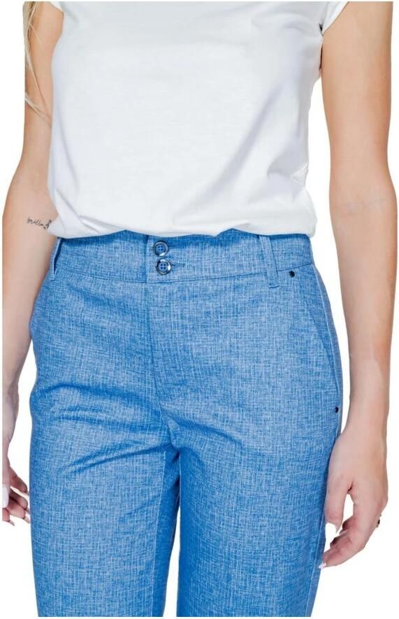 Street One Blauwe Palazzo Broek Lichtgewicht Flexibele Pasvorm Blue Dames