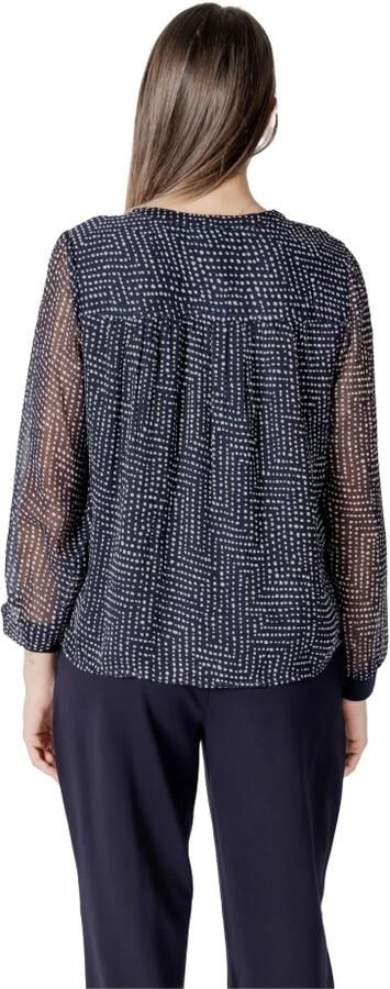 Street One Blouse Printed chiffon blouse w placket detail 345452