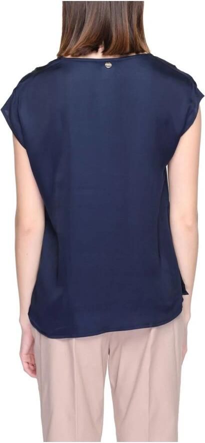 Street One Blauwe V-hals korte mouwen blouse Blue Dames