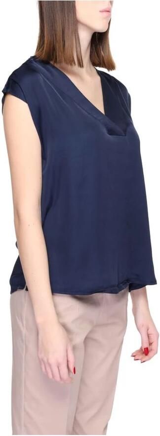 Street One Blauwe V-hals korte mouwen blouse Blue Dames - Foto 2