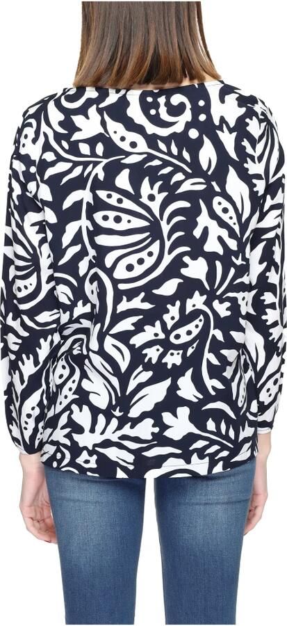 Street One Blauwe Lange Mouw Blouse Multicolor Dames