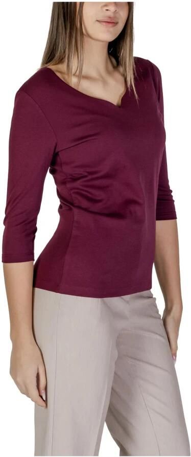 Street One Lila Katoenen T-shirt met korte mouwen Purple Dames