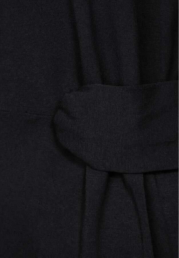 Street One Zwarte Jersey Jurk met Knoopdetail Black Dames