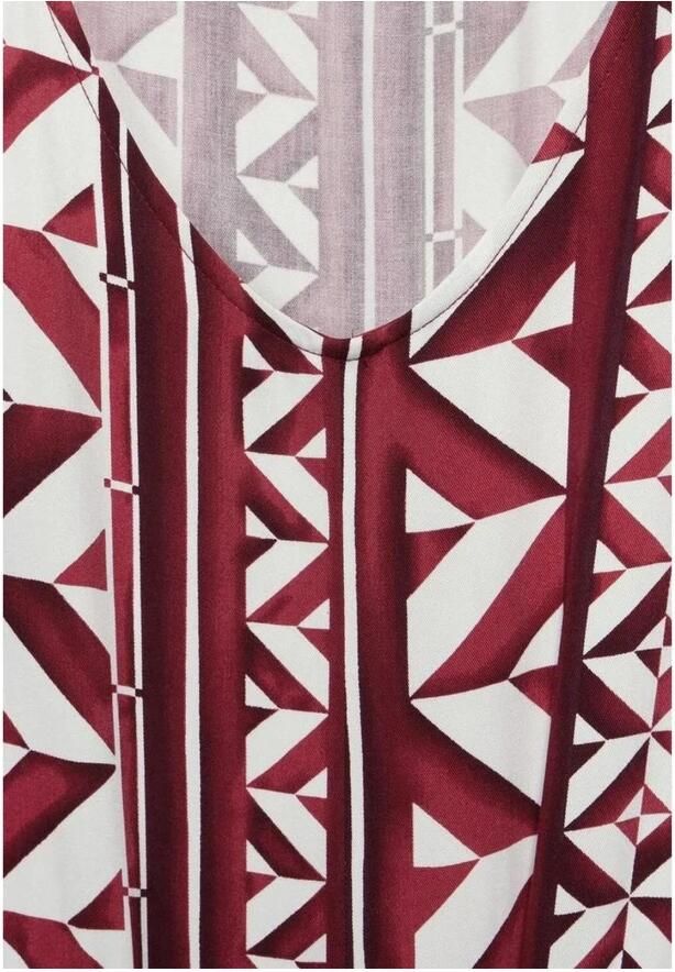Street One Rode Geometrische Mouwloze Jurk Vrouwen Multicolor Dames