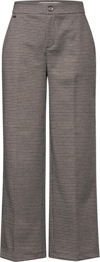 Street One Geruite Wide Leg Broek Brown Dames - Foto 6