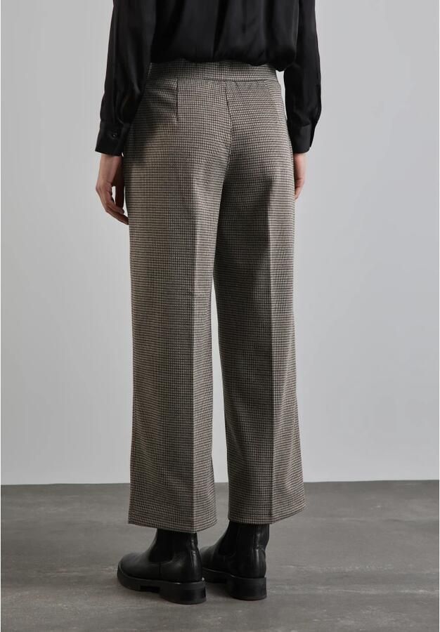 Street One Geruite Wide Leg Broek Brown Dames - Foto 3