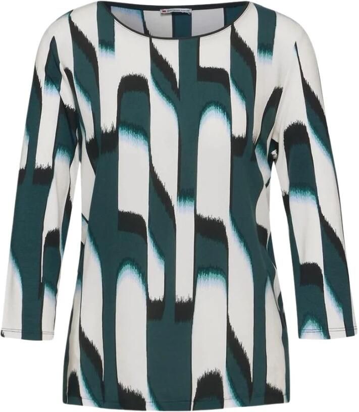 Street One Groene Abstracte Top voor Vrouwen Multicolor Dames - Foto 4