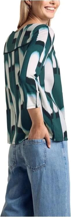 Street One Groene Abstracte Top voor Vrouwen Multicolor Dames - Foto 3