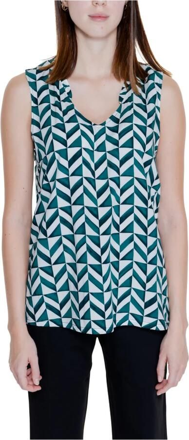 Street One Groene Geometrische Tanktop Dames Lente Zomer Green Dames