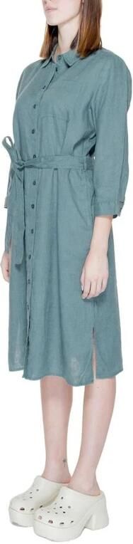 Street One Linnen Lange Jurk Lente Zomer Collectie Green Dames - Foto 3