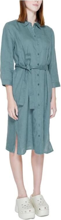 Street One Linnen Lange Jurk Lente Zomer Collectie Green Dames - Foto 2