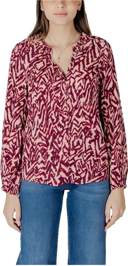 Street One Luipaardprint Viscose Blouse met Klassieke Kraag Multicolor Dames - Foto 3