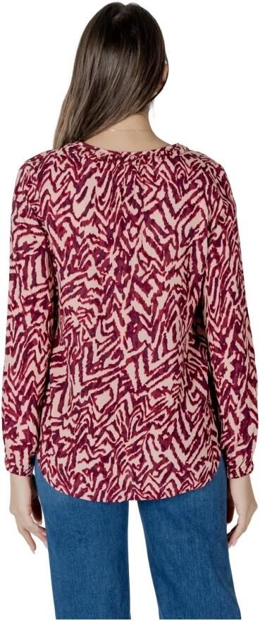 Street One Luipaardprint Viscose Blouse met Klassieke Kraag Multicolor Dames