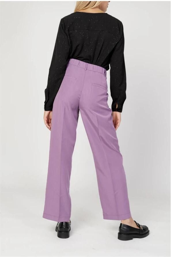 Street One Lyocell Twill Rechte Pijp Broek Purple Dames
