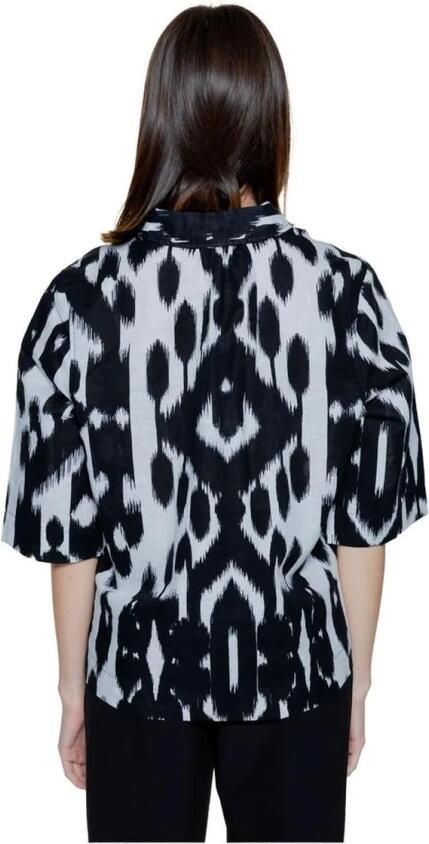 Street One Zwart Linnen Print V-Hals Shirt Multicolor Dames - Foto 3