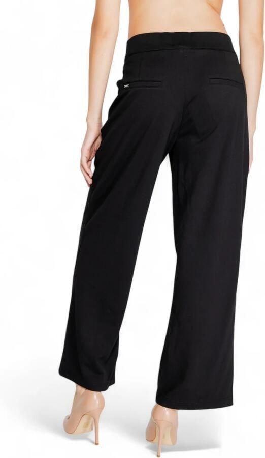 Street One Getailleerde viscose blend broek met elastaan Black Dames