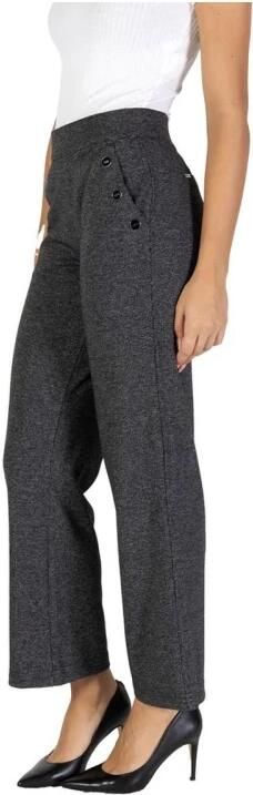 Street One Zwarte Hoge Taille Wijde Pijpen Broek Black Dames - Foto 3