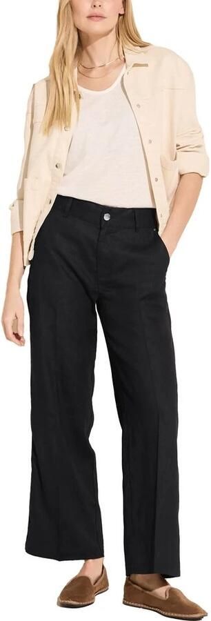 Street One Veelzijdige Linnen Broek met Zakken Black Dames - Foto 5