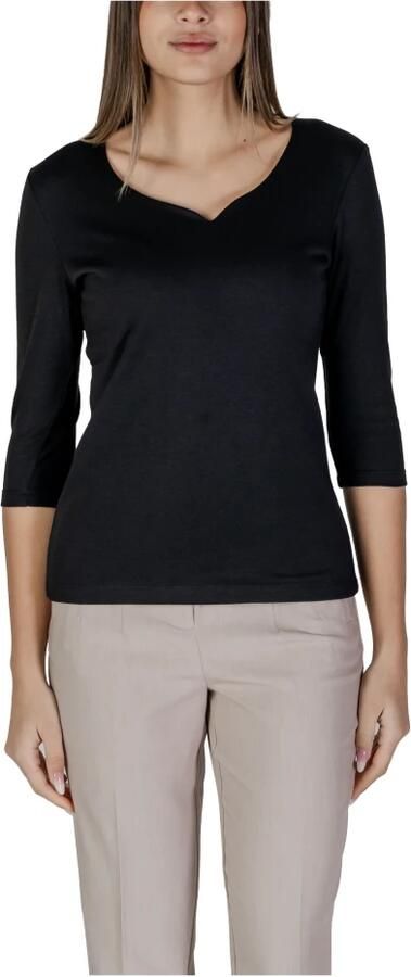 Street One Zwarte Katoenen Dames T-shirt Lente Zomer Black Dames - Foto 3