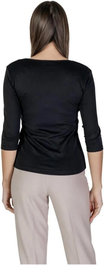 Street One Zwarte Katoenen Dames T-shirt Lente Zomer Black Dames - Foto 2