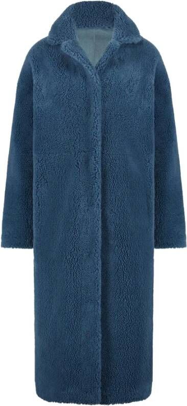STUDIO AR Reversible teddy coat Florance blauw