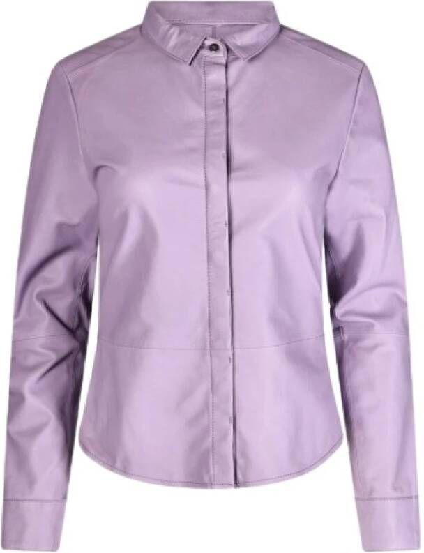 Studio AR by Arma Lederen blouse Paars Dames