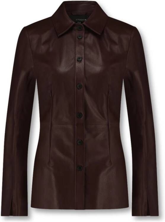 Studio AR by Arma Leren Blouse (Maat 36) Bruin Dames