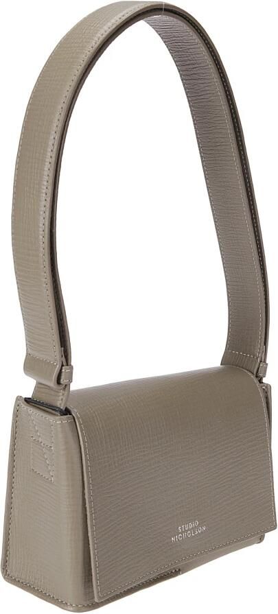 Studio Nicholson Leren schoudertas met bedrukt logo Beige Dames - Foto 3