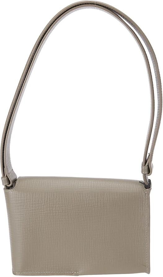 Studio Nicholson Leren schoudertas met bedrukt logo Beige Dames - Foto 2