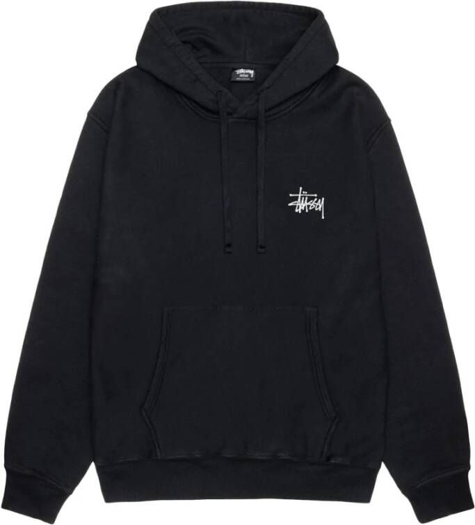 Stüssy Basic Hoodie met Bedrukte Graphics Zwart Heren