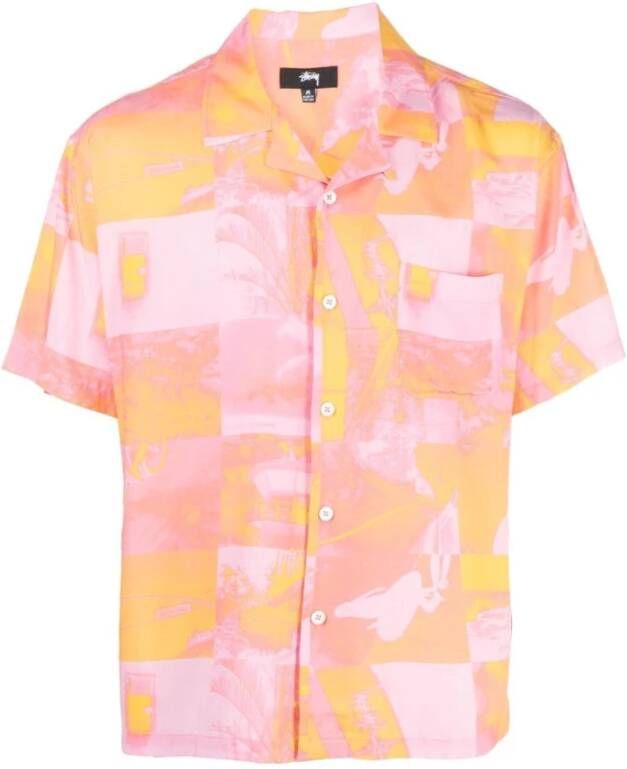 Stüssy Short Sleeve Shirts Roze Heren