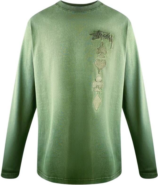 Stüssy Topje met lange mouwen Groen Heren