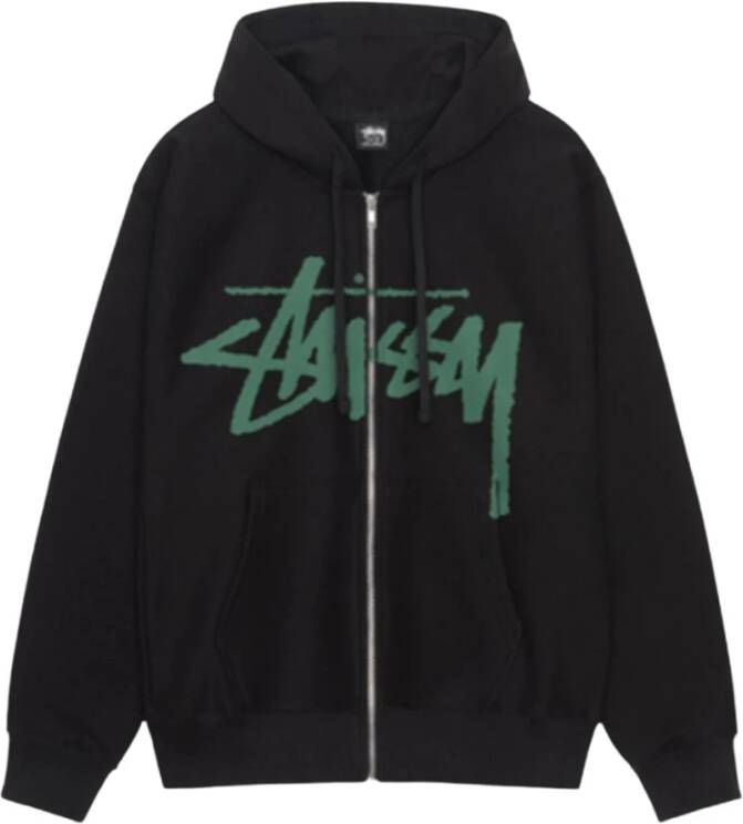 Stüssy Zwarte Venus Zip Hoodie Zwart Heren
