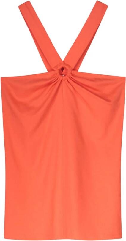 Summum Woman Katoenen top met elegante halslijn Orange Dames