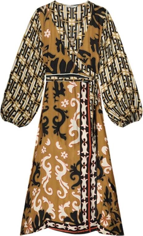 Summum Woman Print Mix Jurk Bruin Dames