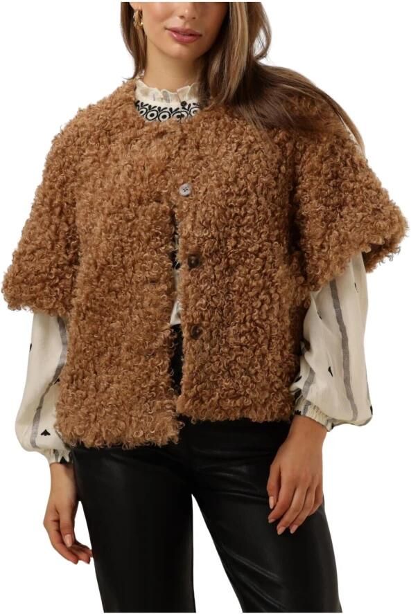 Summum Woman Bruine Faux Fur Jas Stijlvol Warm Brown Dames