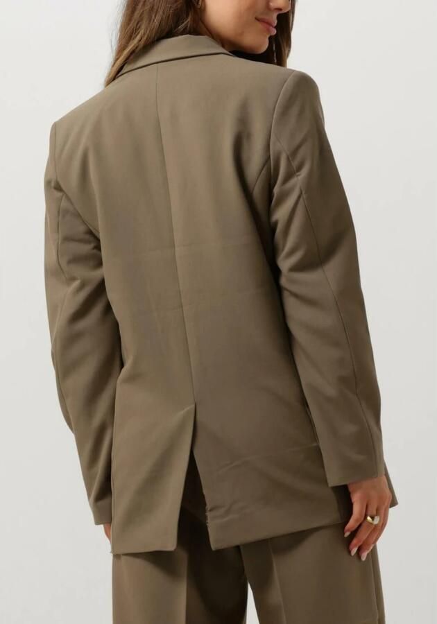 Summum Woman Donkergroene Blazer met Ritsdetail Beige Dames - Foto 3